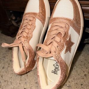 Corky’s Hey Girl Women's Sparkling Rose Gold Sneakers size 8